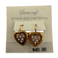 Women's Danecraft 24 Karat Gold Over Sterling Heart Shaped Earrings with Tags