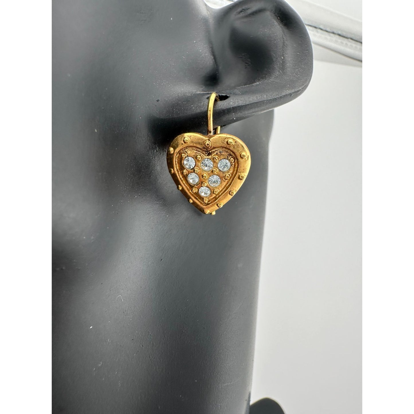 Women's Danecraft 24 Karat Gold Over Sterling Heart Shaped Earrings with Tags