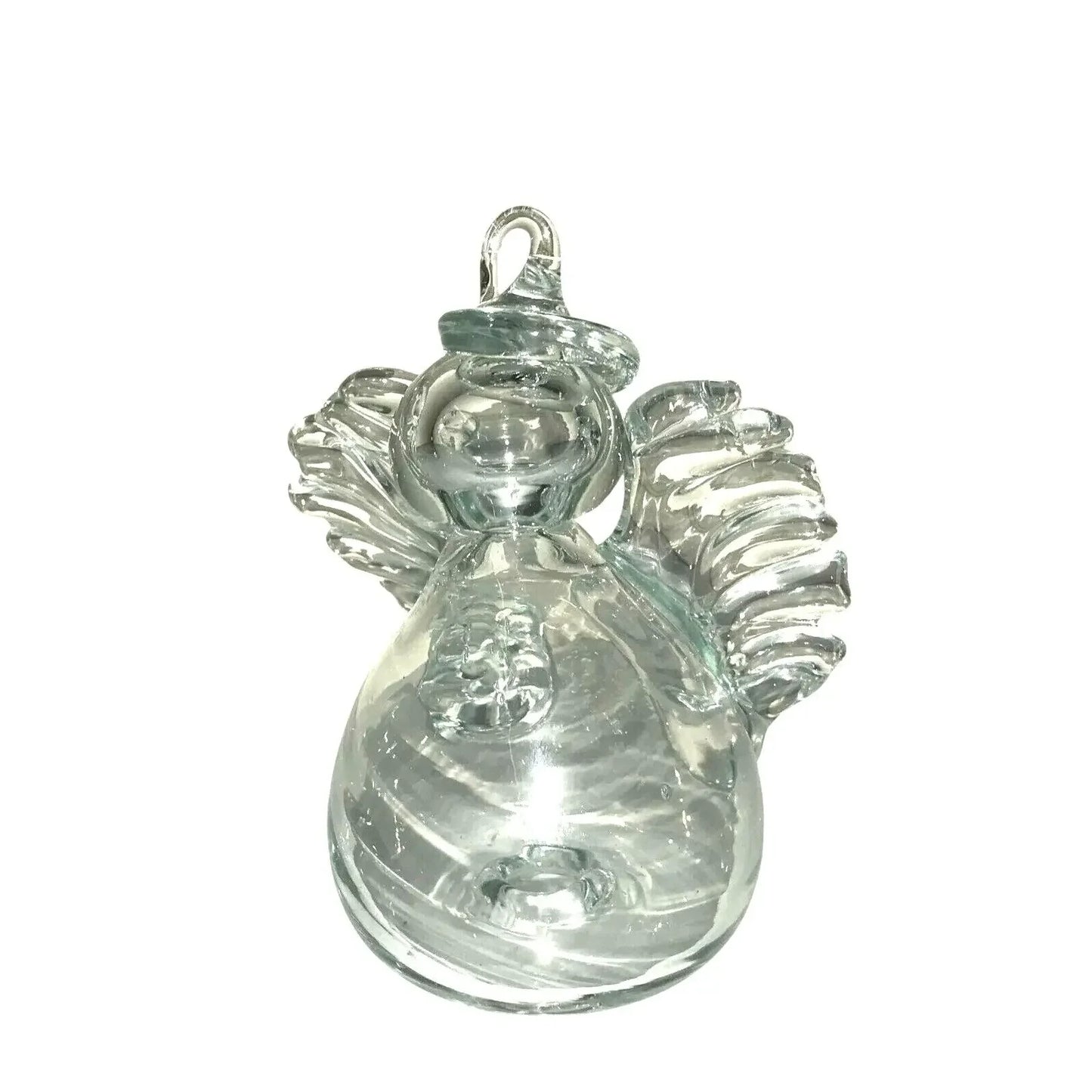 Art Glass Snowman Christmas Tree Ornament Round Body 4" HANDMADE