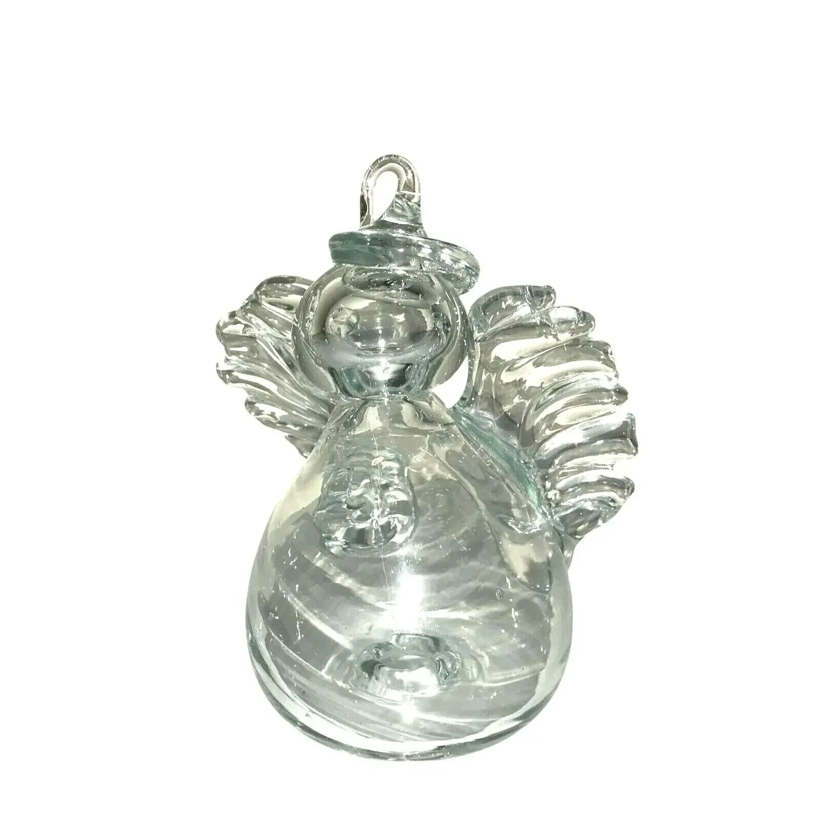 Art Glass Snowman Christmas Tree Ornament Round Body 4" HANDMADE