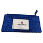 Blue Shimmer Sequin MUNDI Long Card holder with Snap Strap & Zip Compartment