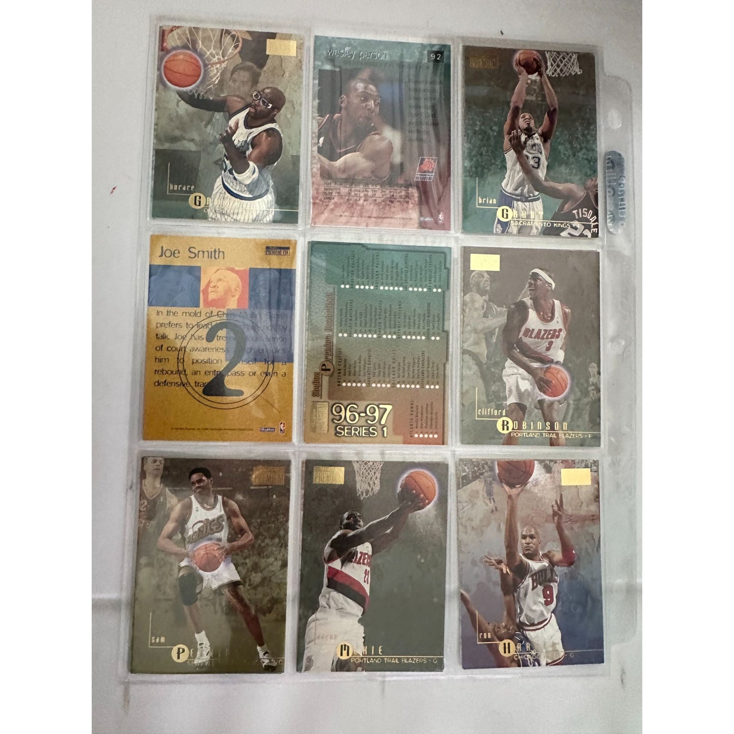 Skybox Premium & Upper Deck 1996-97  NBA Basketball Cards Featuring Players Like Shaquille O'Neal Dennis Rodman & Grant Hill