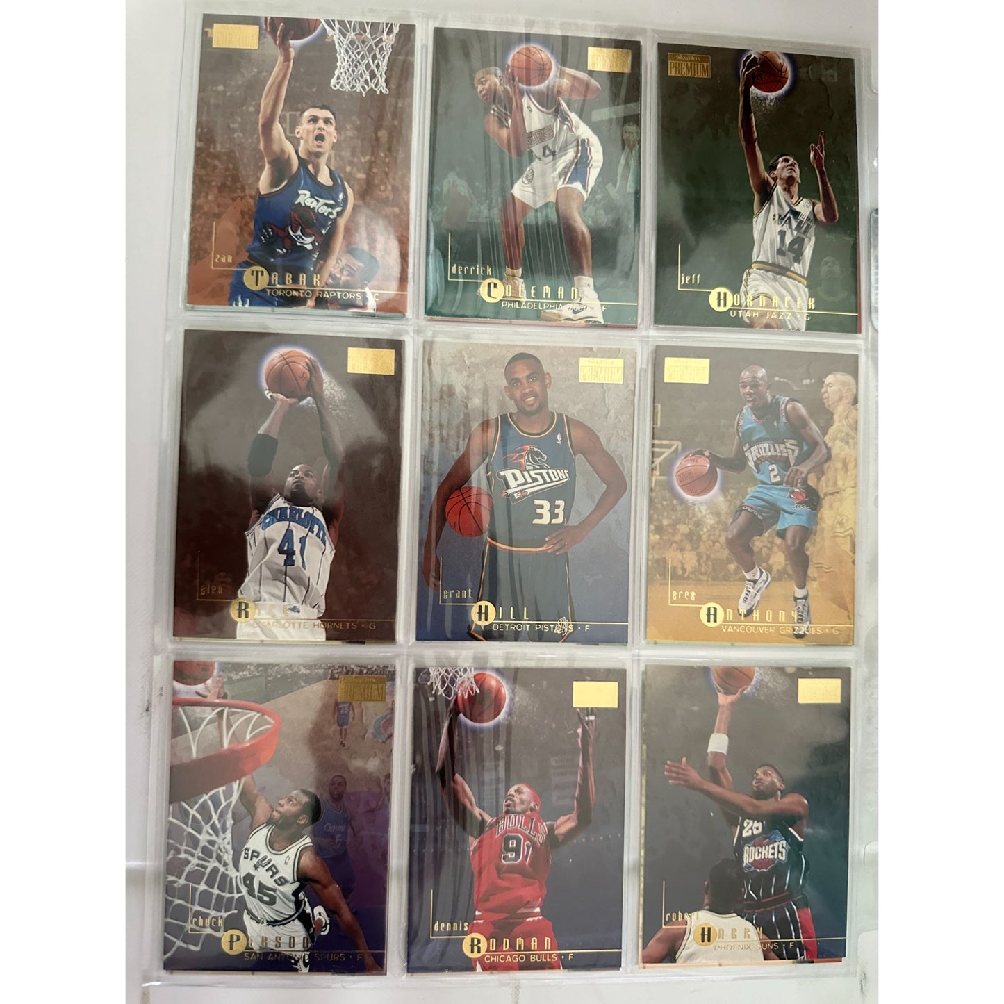Skybox Premium & Upper Deck 1996-97  NBA Basketball Cards Featuring Players Like Shaquille O'Neal Dennis Rodman & Grant Hill