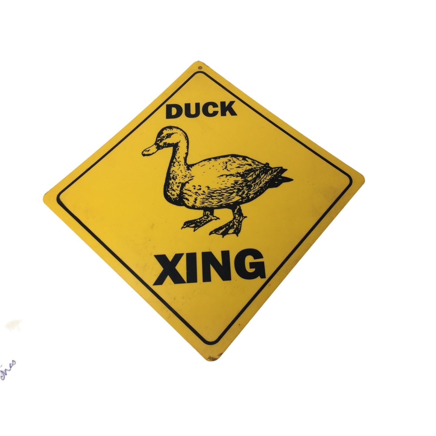 DUCK XING/CROSSING YELLOW AND BLACK PLASTIC SIGN