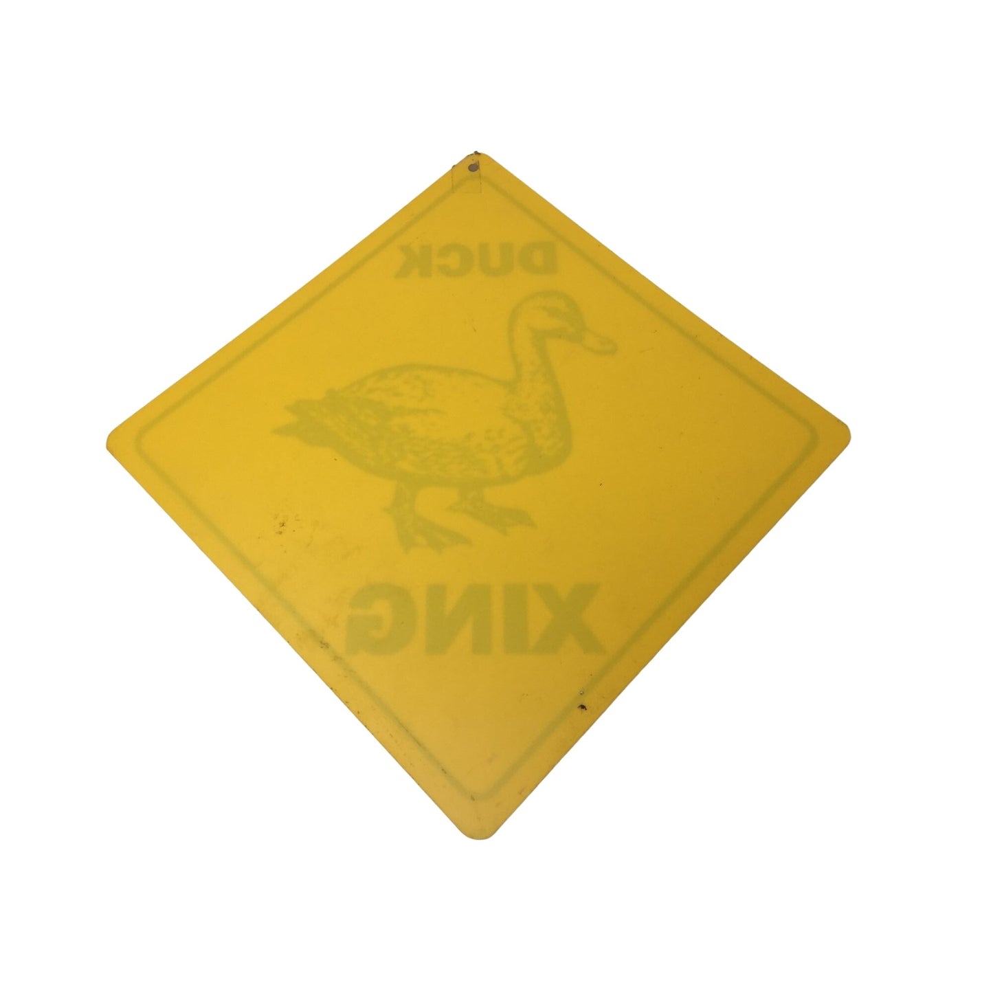 DUCK XING/CROSSING YELLOW AND BLACK PLASTIC SIGN