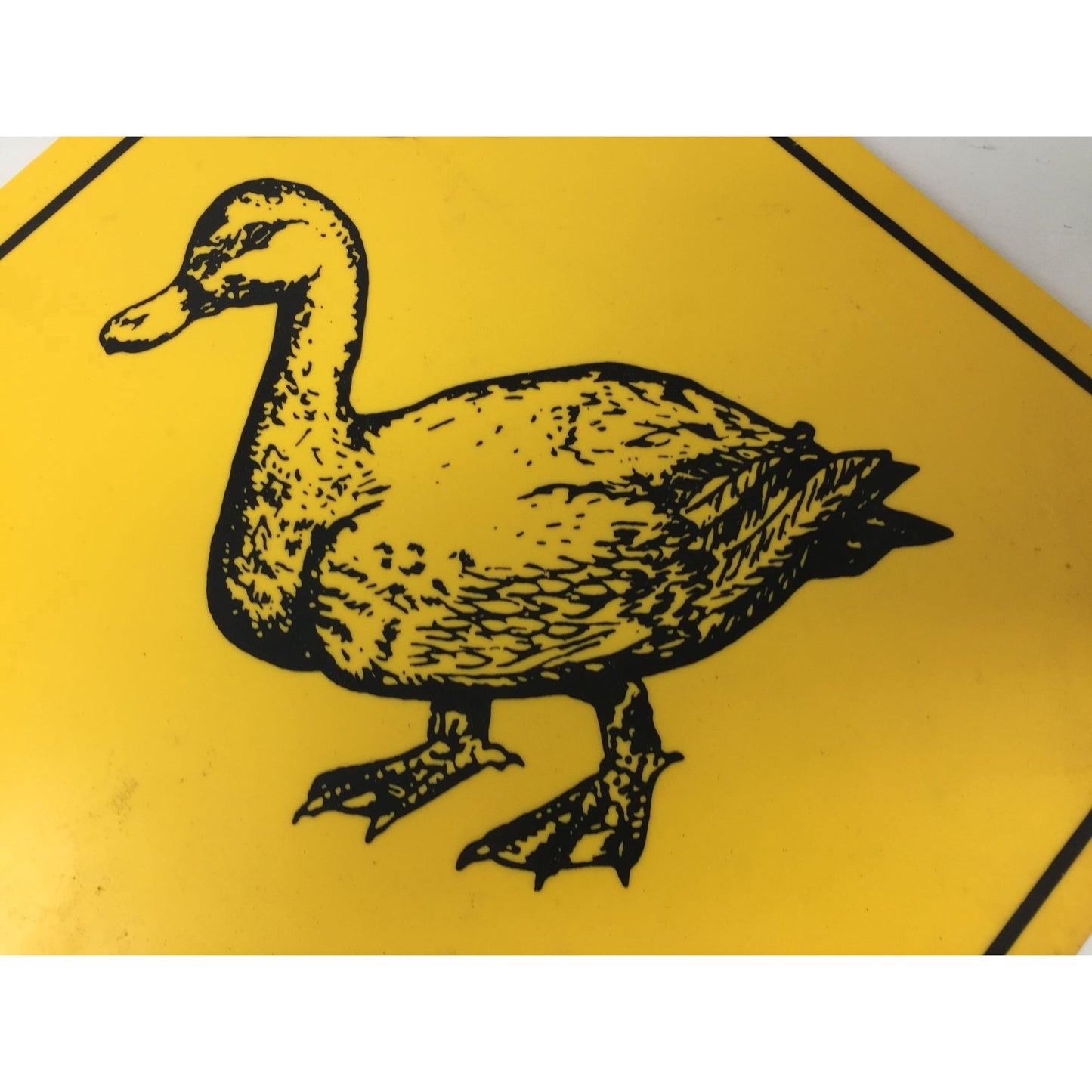 DUCK XING/CROSSING YELLOW AND BLACK PLASTIC SIGN