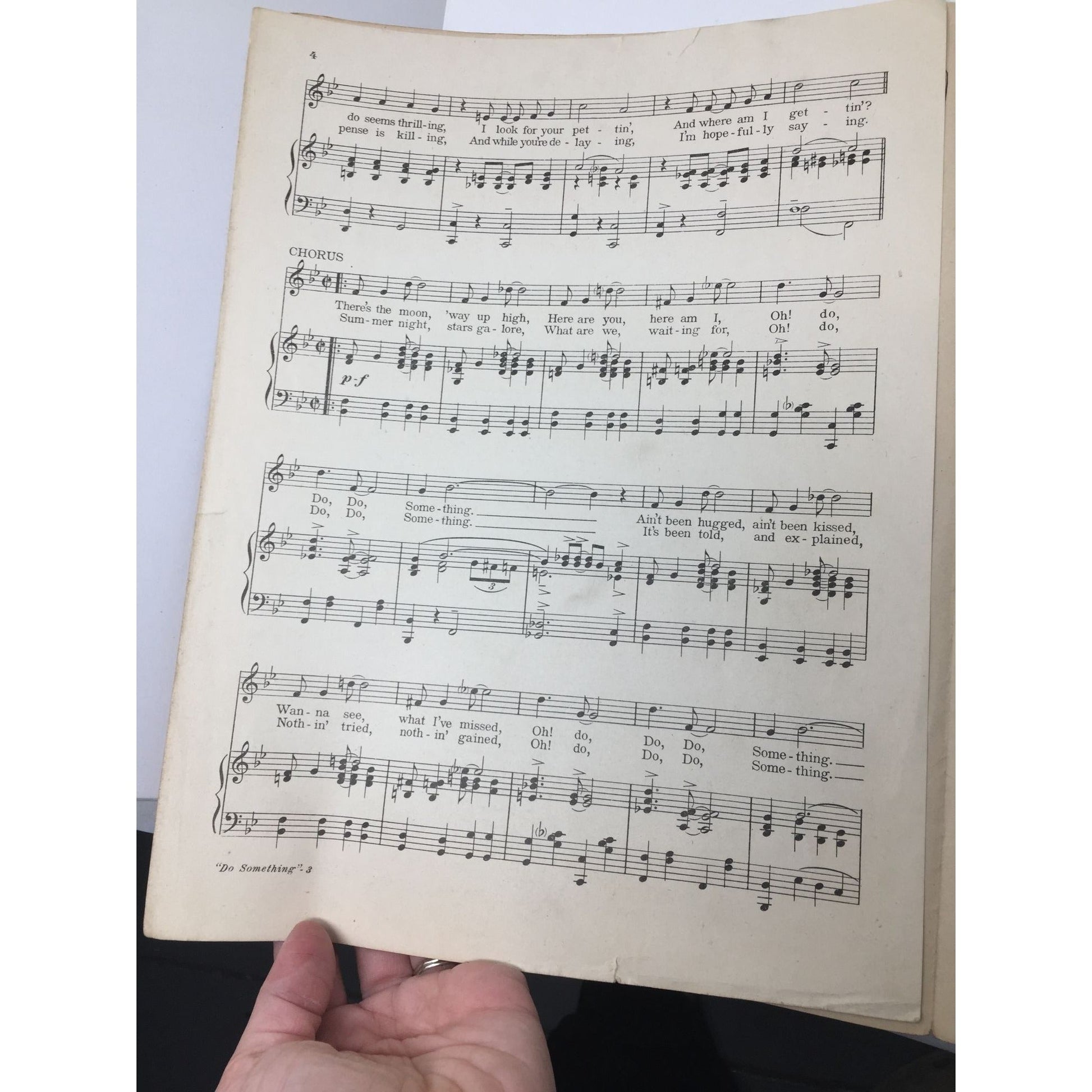 Vintage Sheet Music from 1929 is titled "Do Something" A+ Stuff  A+ Stuff SHEET MUSIC