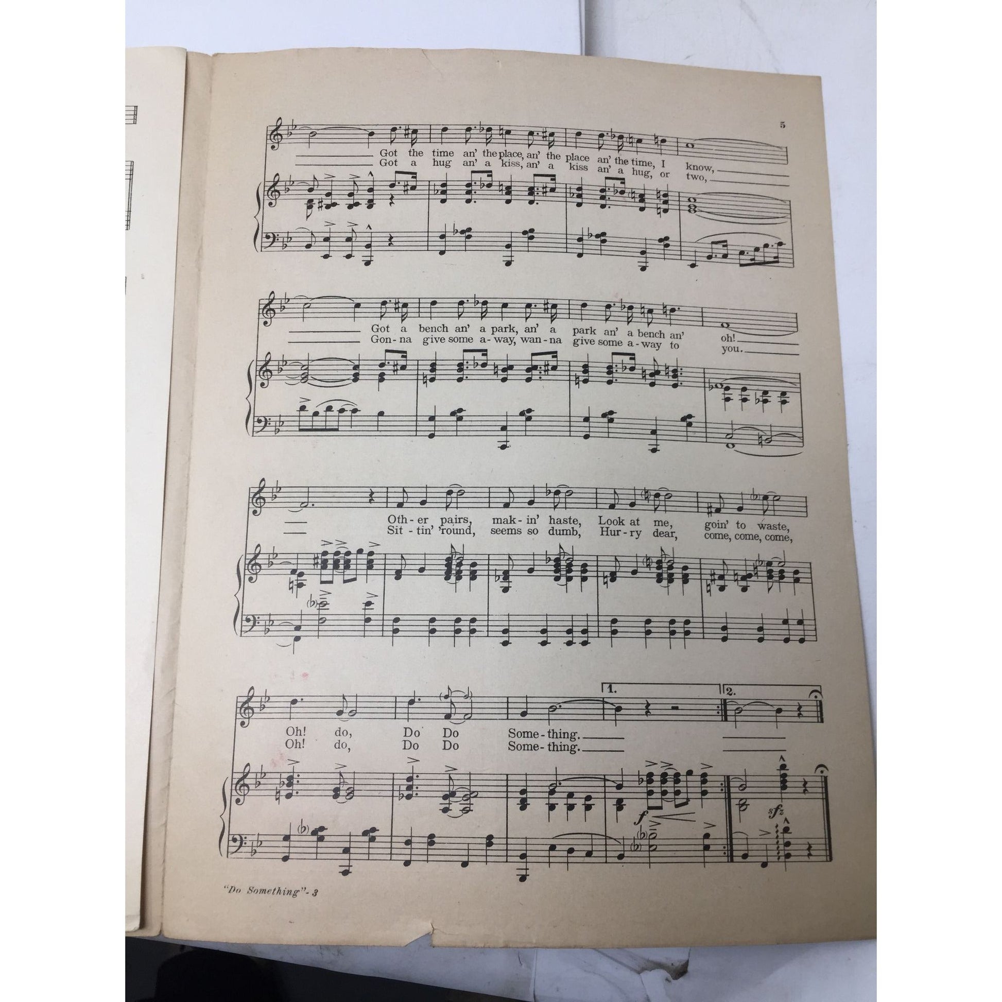 Vintage Sheet Music from 1929 is titled "Do Something" A+ Stuff  A+ Stuff SHEET MUSIC