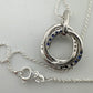 Blue and White Sapphire (Lab Created) Interlocking Loops Pendant with Necklace