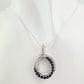 Blue and White Sapphire (Lab Created) Interlocking Loops Pendant with Necklace