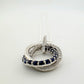 Blue and White Sapphire (Lab Created) Interlocking Loops Pendant with Necklace