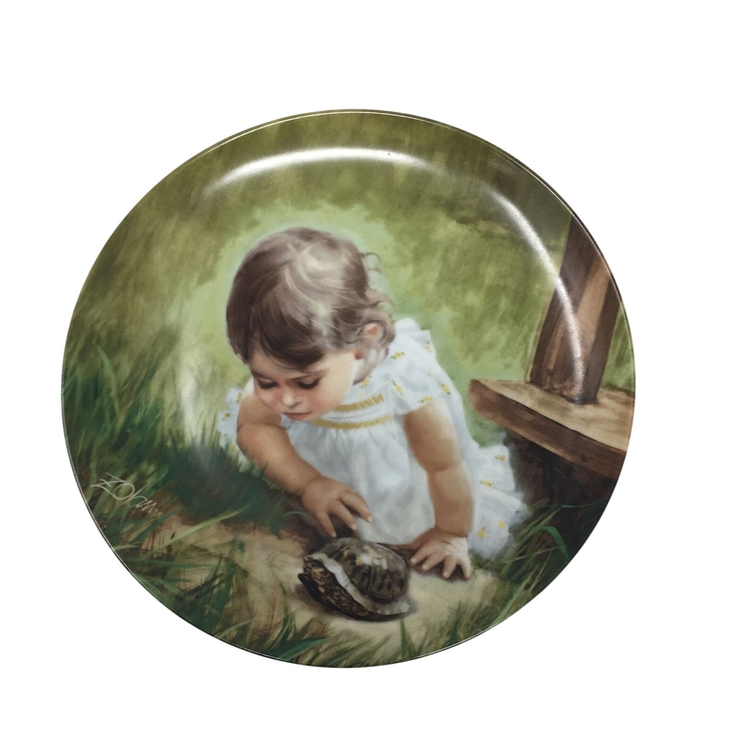 Vintage Zolan Collector Plate ''Backyard Discovery'' (7.5'' Wide)