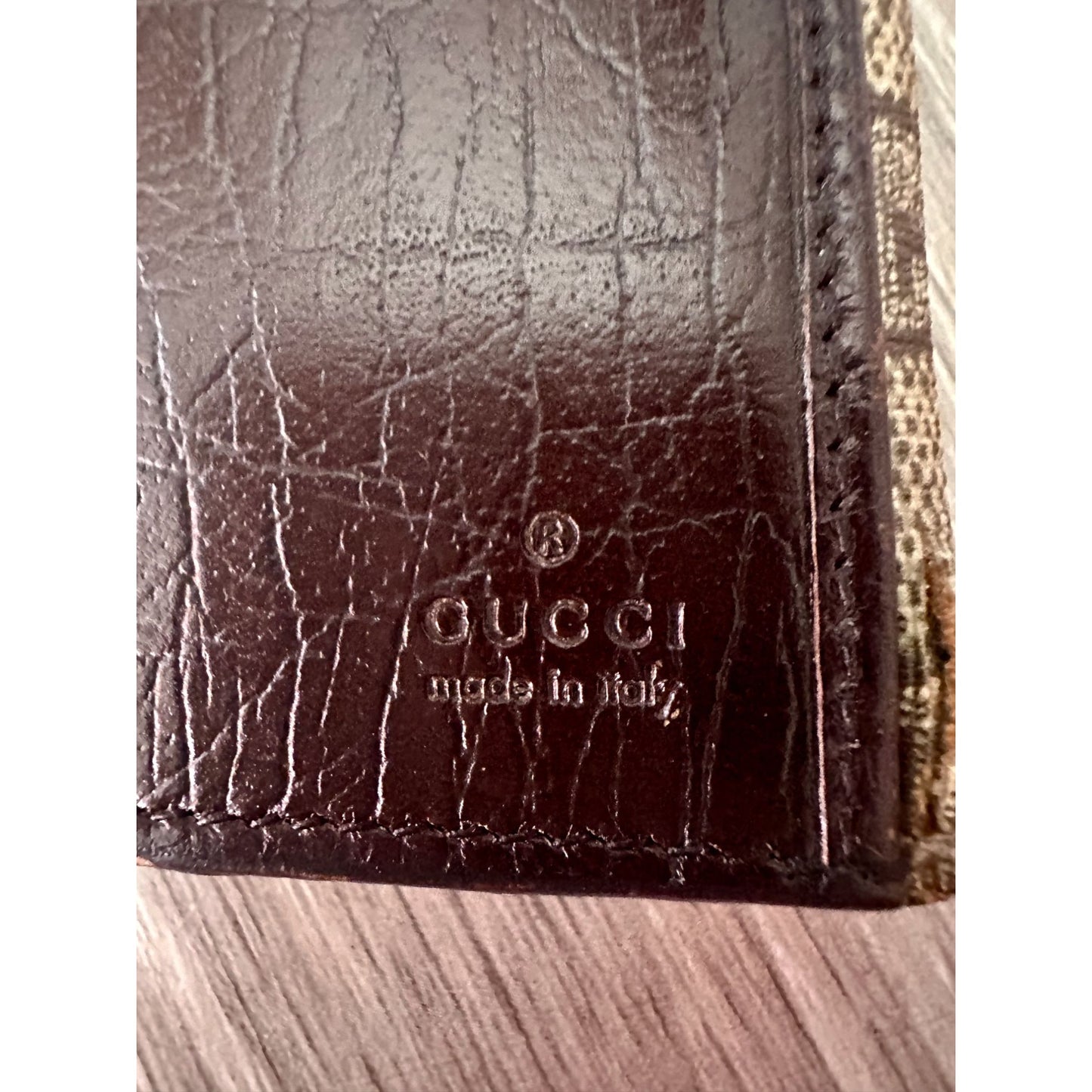 Gucci Coated Canvas and Croc Embossed Leather  GG Long Wallet