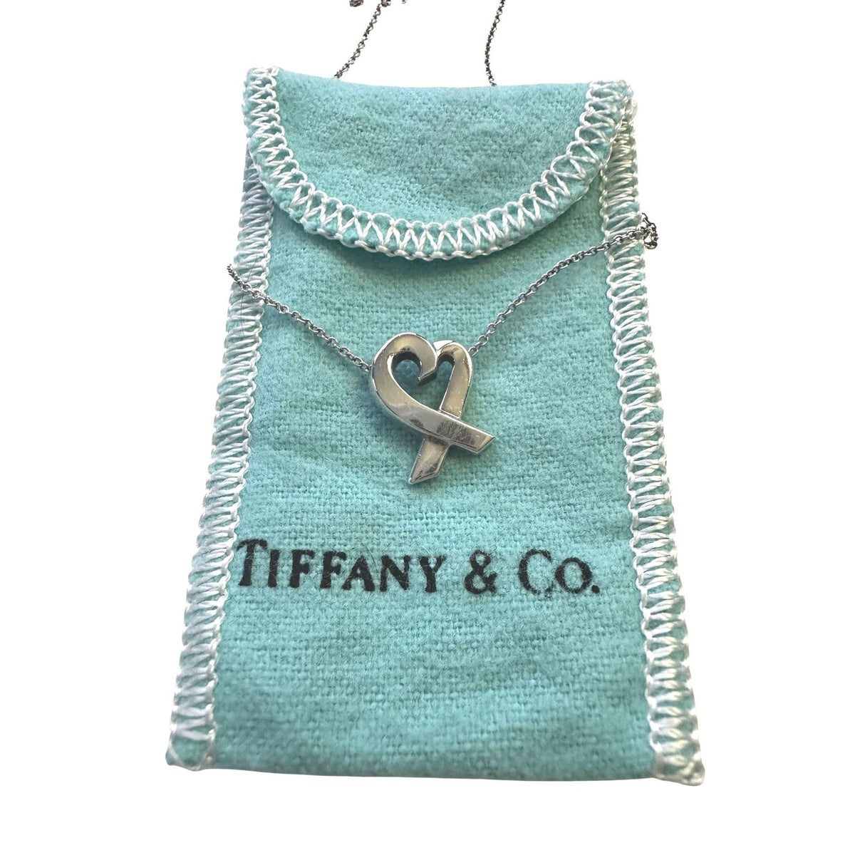 Tiffany and Co Paloma Picasso Small Loving Heart Necklace with Dust Bag Tiffany and Co  A+ Stuff Pendant with Necklace