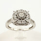 Beautiful Natural Diamond Halo Ring - Sterling Silver Illusion Setting  Size 7 --  A+ Stuff ring