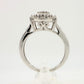 Beautiful Natural Diamond Halo Ring - Sterling Silver Illusion Setting  Size 7 --  A+ Stuff ring