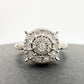 Beautiful Natural Diamond Halo Ring - Sterling Silver Illusion Setting  Size 7 --  A+ Stuff ring