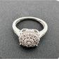 Beautiful Natural Diamond Halo Ring - Sterling Silver Illusion Setting  Size 7 --  A+ Stuff ring