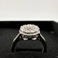 Beautiful Natural Diamond Halo Ring - Sterling Silver Illusion Setting  Size 7 --  A+ Stuff ring