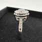 Beautiful Natural Diamond Halo Ring - Sterling Silver Illusion Setting  Size 7 --  A+ Stuff ring