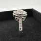 Beautiful Natural Diamond Halo Ring - Sterling Silver Illusion Setting  Size 7 --  A+ Stuff ring