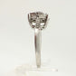 Beautiful Natural Diamond Halo Ring - Sterling Silver Illusion Setting  Size 7 --  A+ Stuff ring