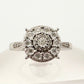 Beautiful Natural Diamond Halo Ring - Sterling Silver Illusion Setting  Size 7 --  A+ Stuff ring