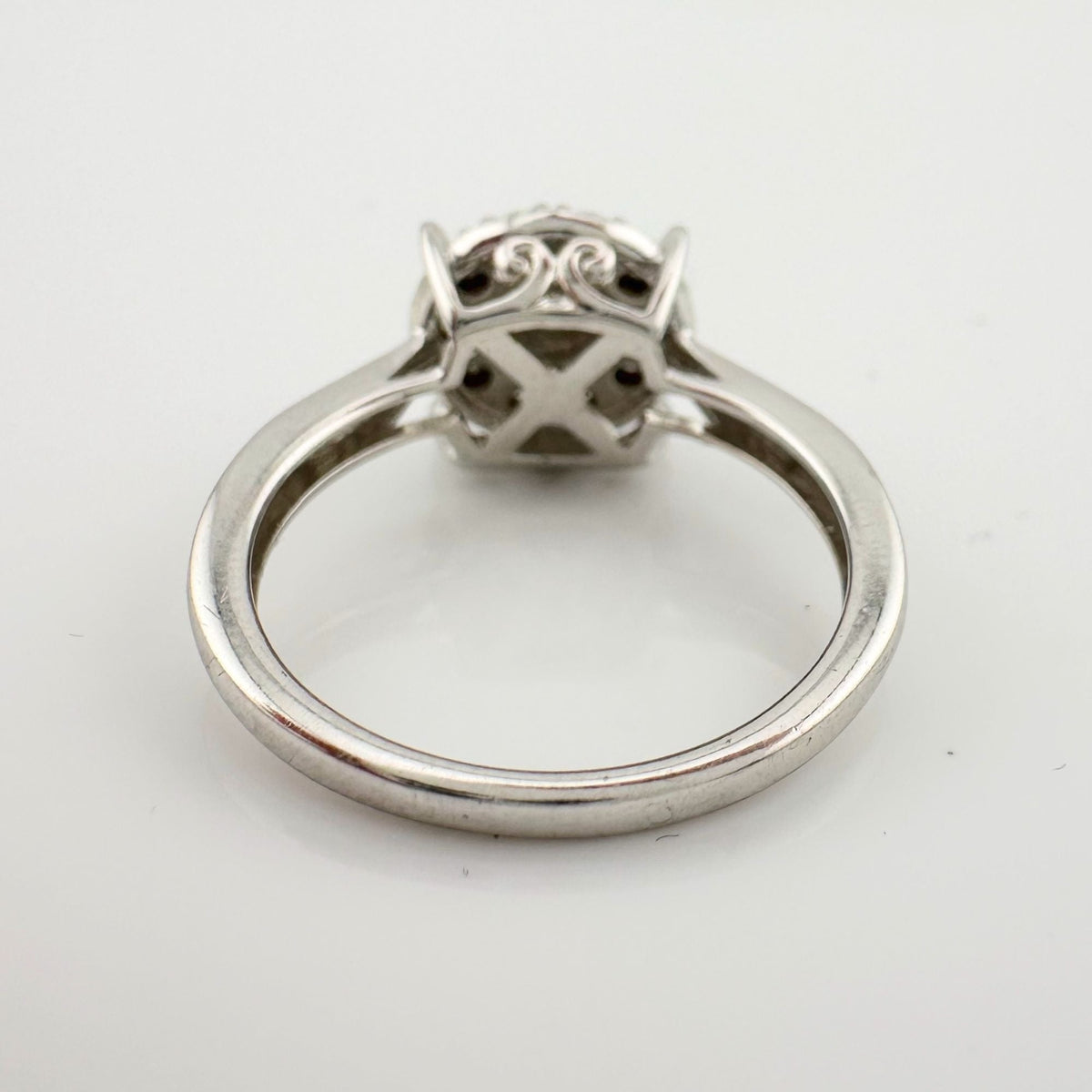Beautiful Natural Diamond Halo Ring - Sterling Silver Illusion Setting  Size 7 --  A+ Stuff ring