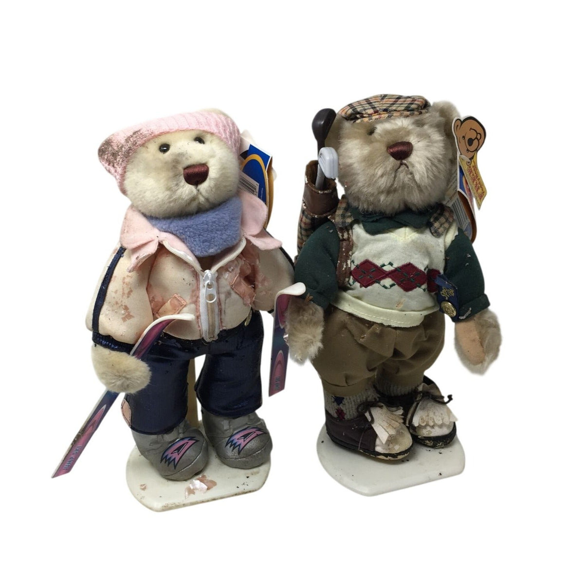 Two vintage, Brass Button Bears Sports Bears. Crosby & Ginger. Brass Button Sports Bears  A+ Stuff Plush Toys / Stuffed Animals