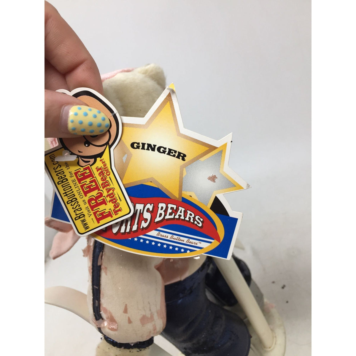 Two vintage, Brass Button Bears Sports Bears. Crosby & Ginger. Brass Button Sports Bears  A+ Stuff Plush Toys / Stuffed Animals
