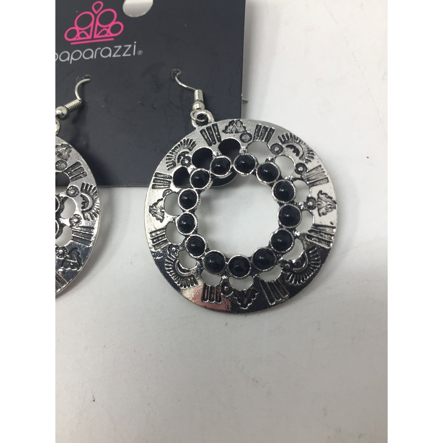 Paparazzi Silver and Black Omega Earrings- New with tags