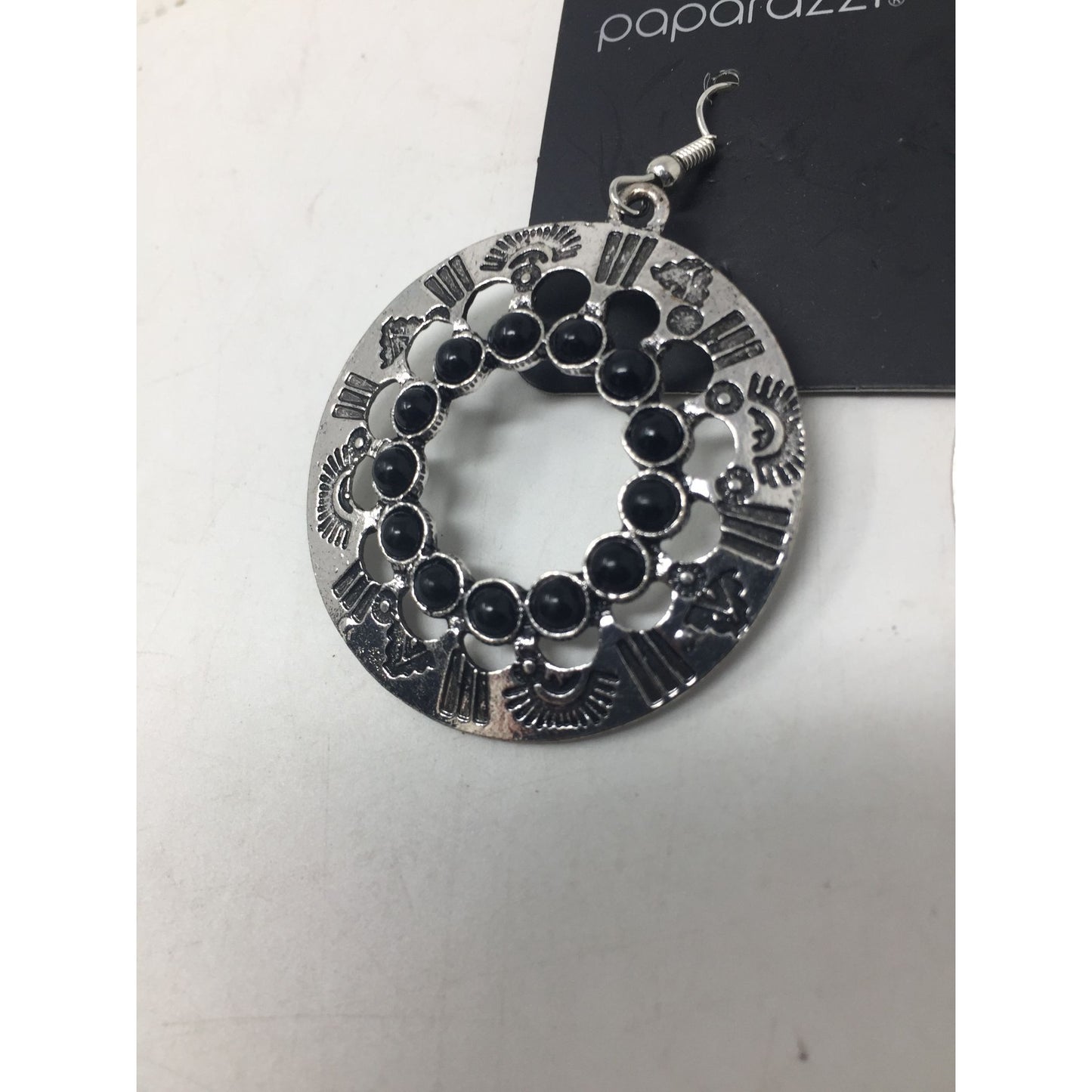 Paparazzi Silver and Black Omega Earrings- New with tags