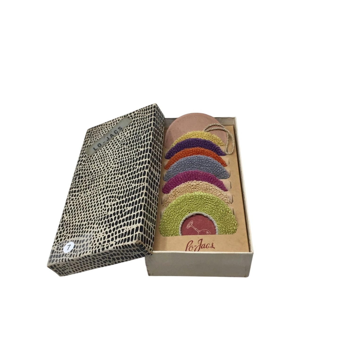 Vintage Set of Lo-Jacs Wine Glass Base Covers In Box