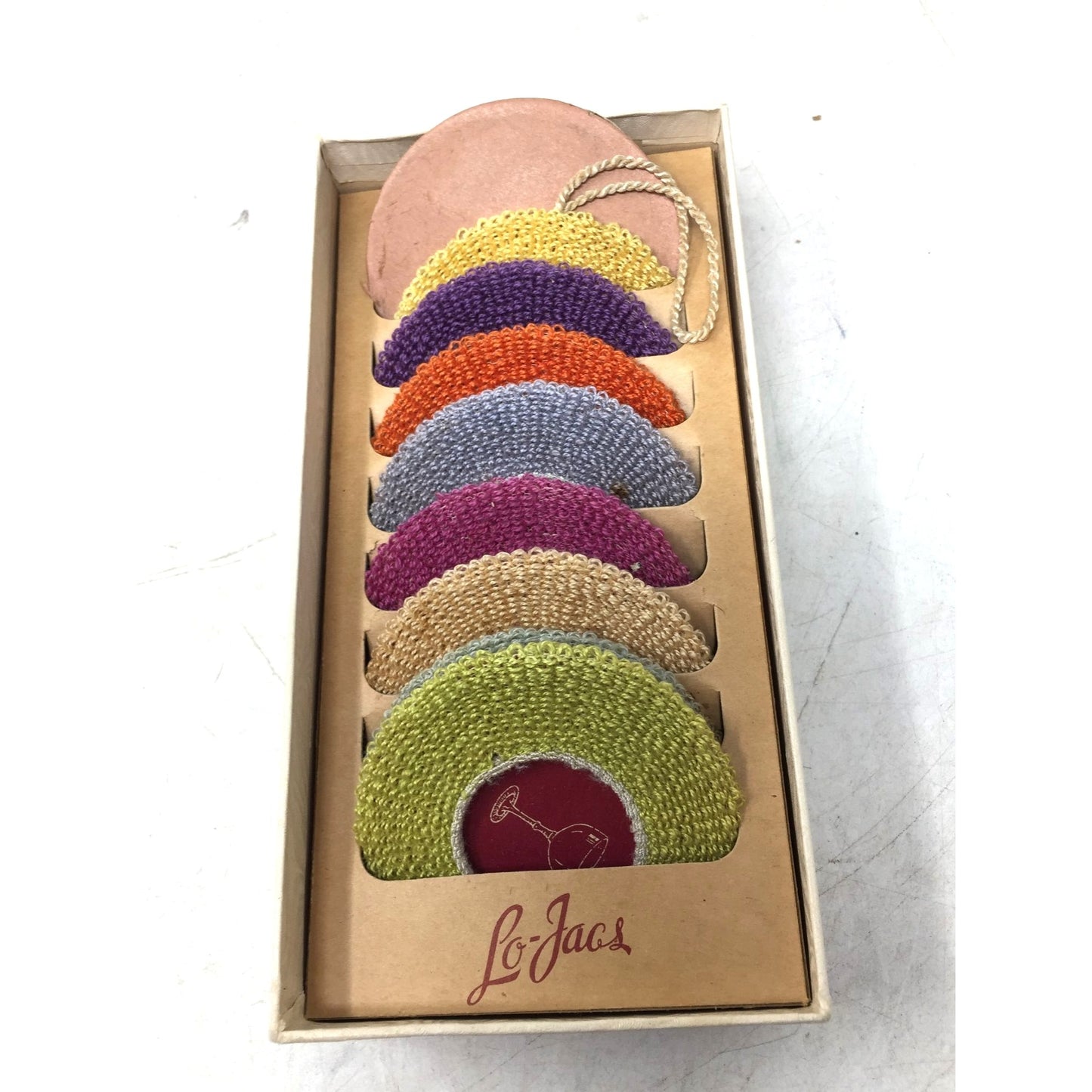 Vintage Set of Lo-Jacs Wine Glass Base Covers In Box