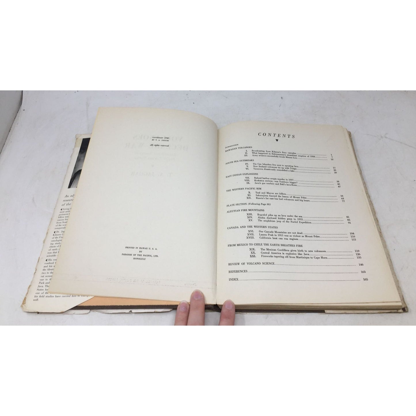 Vintage Hardcover Book Titled Volcanoes Declare War: Logistics and Strategy of Pacific Volcano Science by Thomas Augustus Jaggar. unbranded  A+ Stuff Vintage Books
