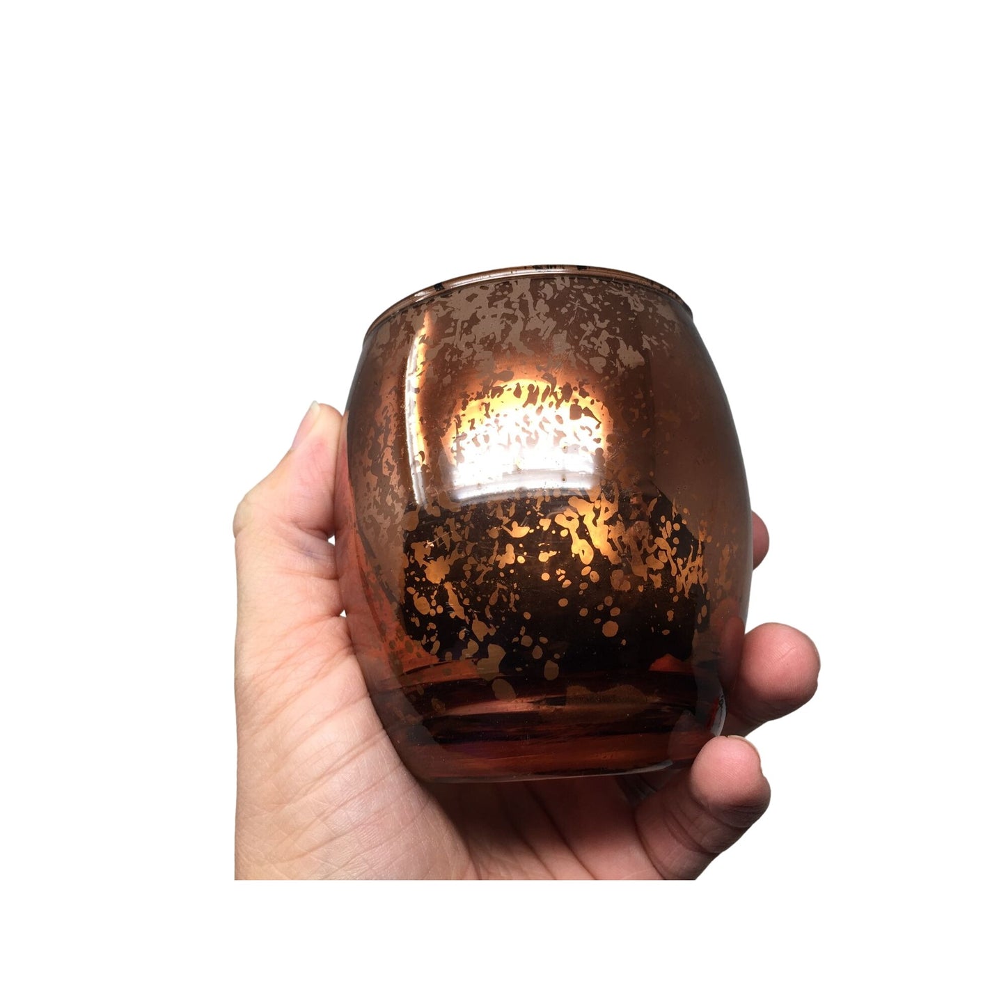 Copper Colored Candle Holder- about 3.5 inches tall