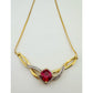 Elegant Lab Created Ruby and White Sapphire Infinite Loop Necklace