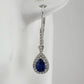 Blue and White Sapphire Tear Drop Earrings in Sterling Silver - A+ Stuff