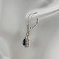 Blue and White Sapphire Tear Drop Earrings in Sterling Silver - A+ Stuff