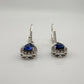 Blue and White Sapphire Tear Drop Earrings in Sterling Silver - A+ Stuff