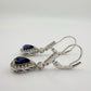 Blue and White Sapphire Tear Drop Earrings in Sterling Silver - A+ Stuff
