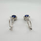 Blue and White Sapphire Tear Drop Earrings in Sterling Silver - A+ Stuff