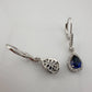 Blue and White Sapphire Tear Drop Earrings in Sterling Silver - A+ Stuff