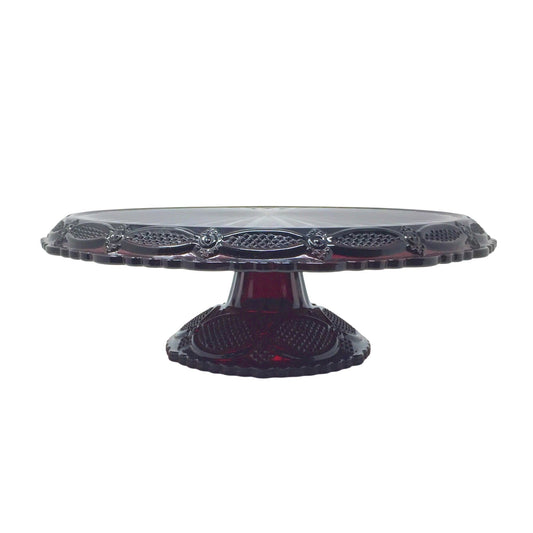 Vintage Avon 1876 Cape Cod Collection Ruby Red Glass Pedestal Cake Stand Avon  A+ Stuff Drinking, Dining & More