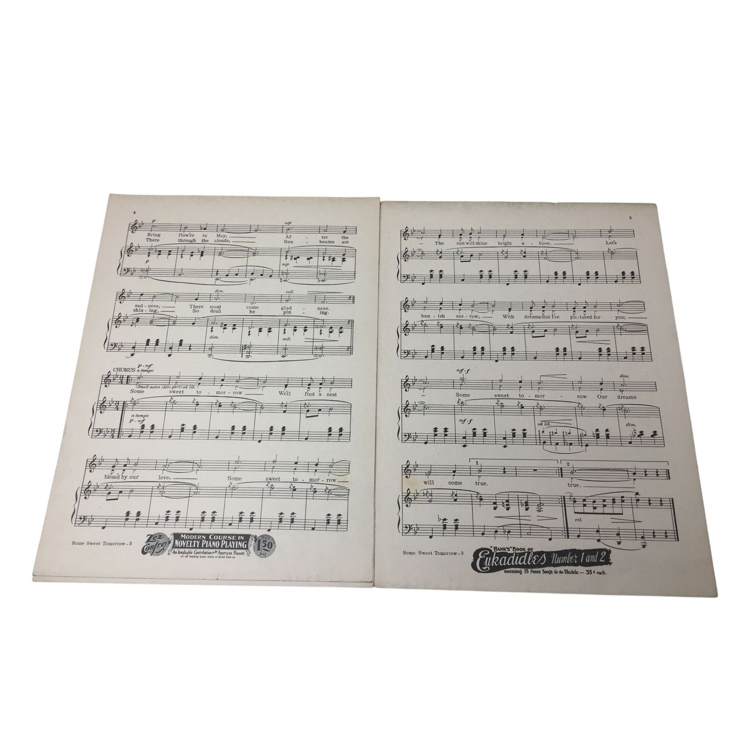 Sheet Music titled "Some Sweet To-Morrow" A+ Stuff  A+ Stuff SHEET MUSIC
