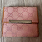 Gucci Pink GG Canvas &  Leather Short Bifold Wallet w Coin Purse