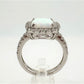 Cushion Cut Lab Created White Opal and White Topaz Ring Size 7.25