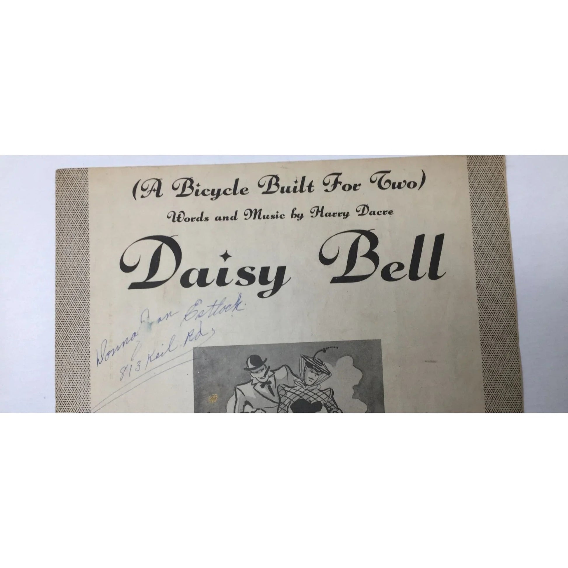 (A Bicycle Built For Two) Words and music by Harry Dacre - Daisy Bell - A+ Stuff - SHEET MUSIC - A+ Stuff