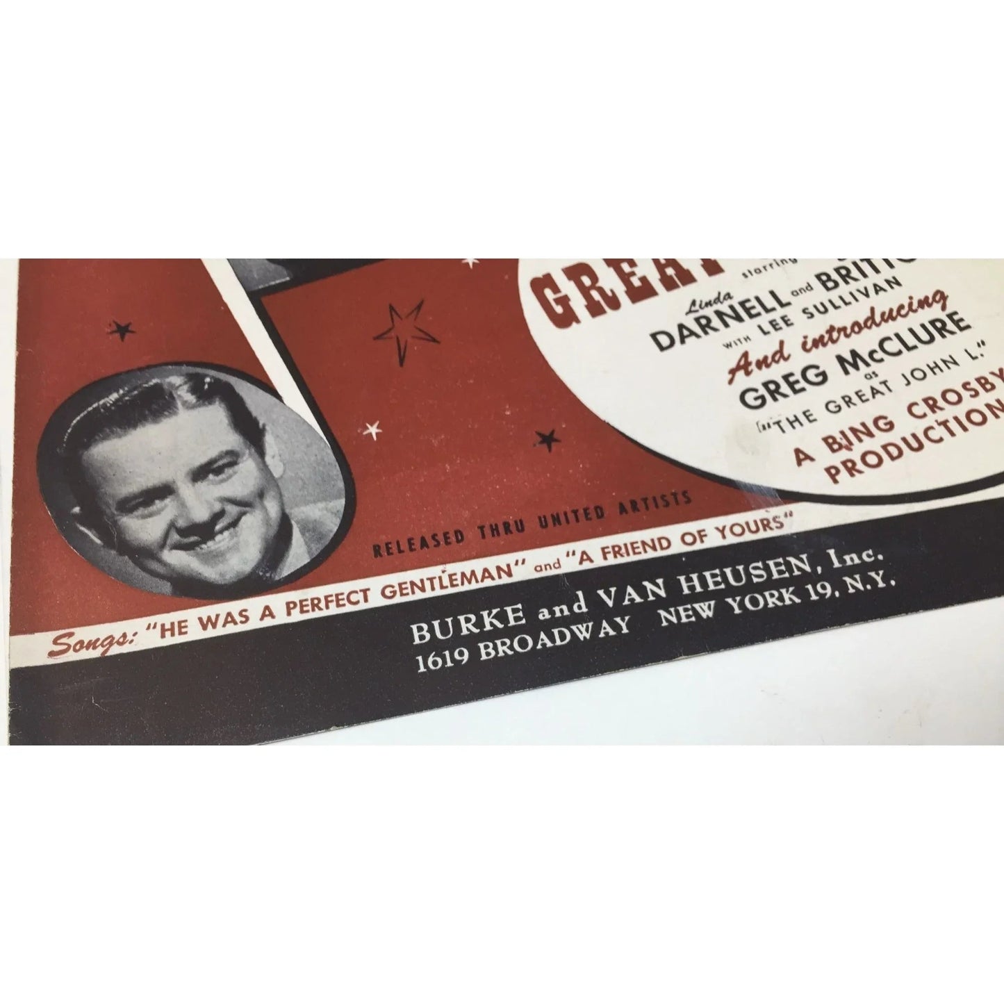 ''A Friend of yours'' Vintage Sheet Music by Johnny Burke and Jimmy Van Heusen - A+ Stuff - SHEET MUSIC - A+ Stuff