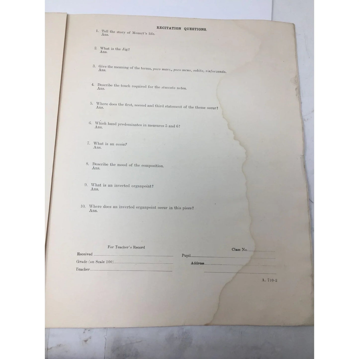 ''A LITTLE JIG'' BY W A MOZART SHEET MUSIC - A+ Stuff - SHEET MUSIC - A+ Stuff